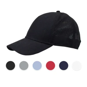 C6737 – 100% Polyester 5 Panel cap with laser cut detail to the sides/rear with Velcro adjuster