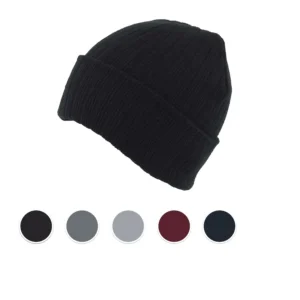 S0009 – 100% Acrylic Ribbed Knit Beanie with Turn-up